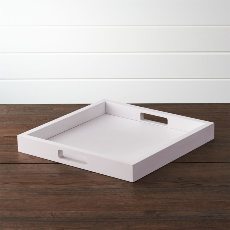Zuma White Tray | Crate & Barrel