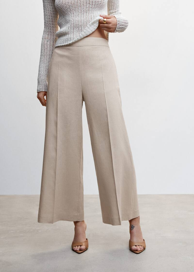 100% linen culotte pants | MANGO (US)