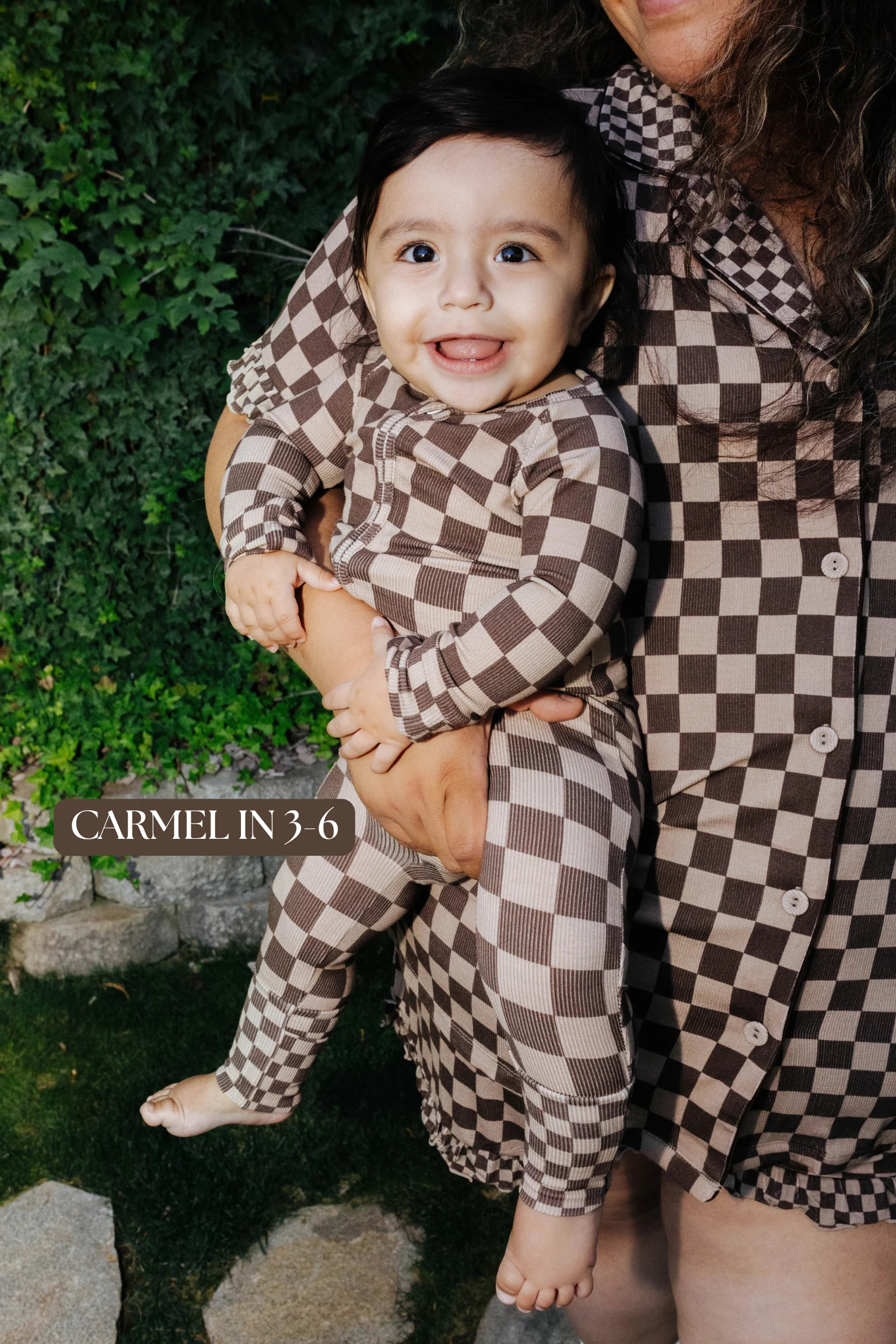 Baby Brown Check Zip Pajamas | Staykation