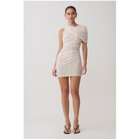 Adrienne One Shoulder Mesh Mini Dress / Polka Dot | MESHKI | XXL | MESHKI US