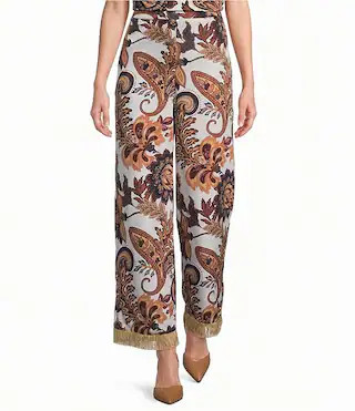 Coordinating Margaret Paisley Flat Front Pants | Dillard's