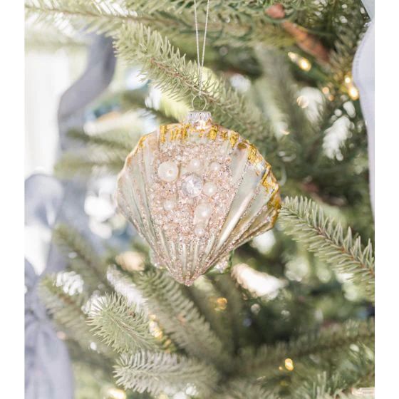 Jeweled Scallop Shell Ornament | Cailini Coastal