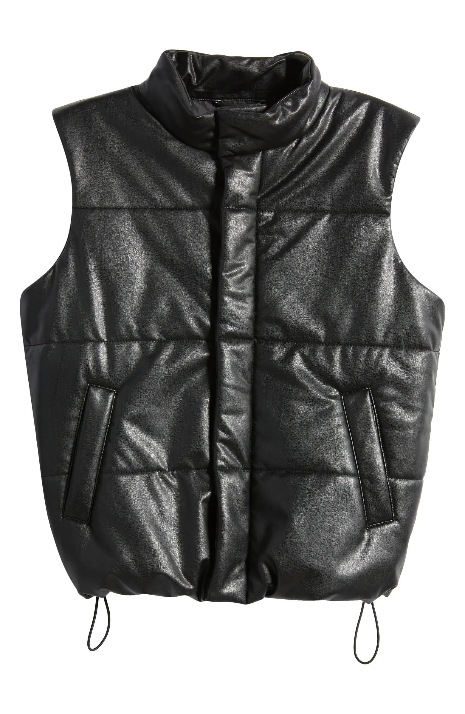 Kids' Quilted Faux Leather Vest | Nordstrom