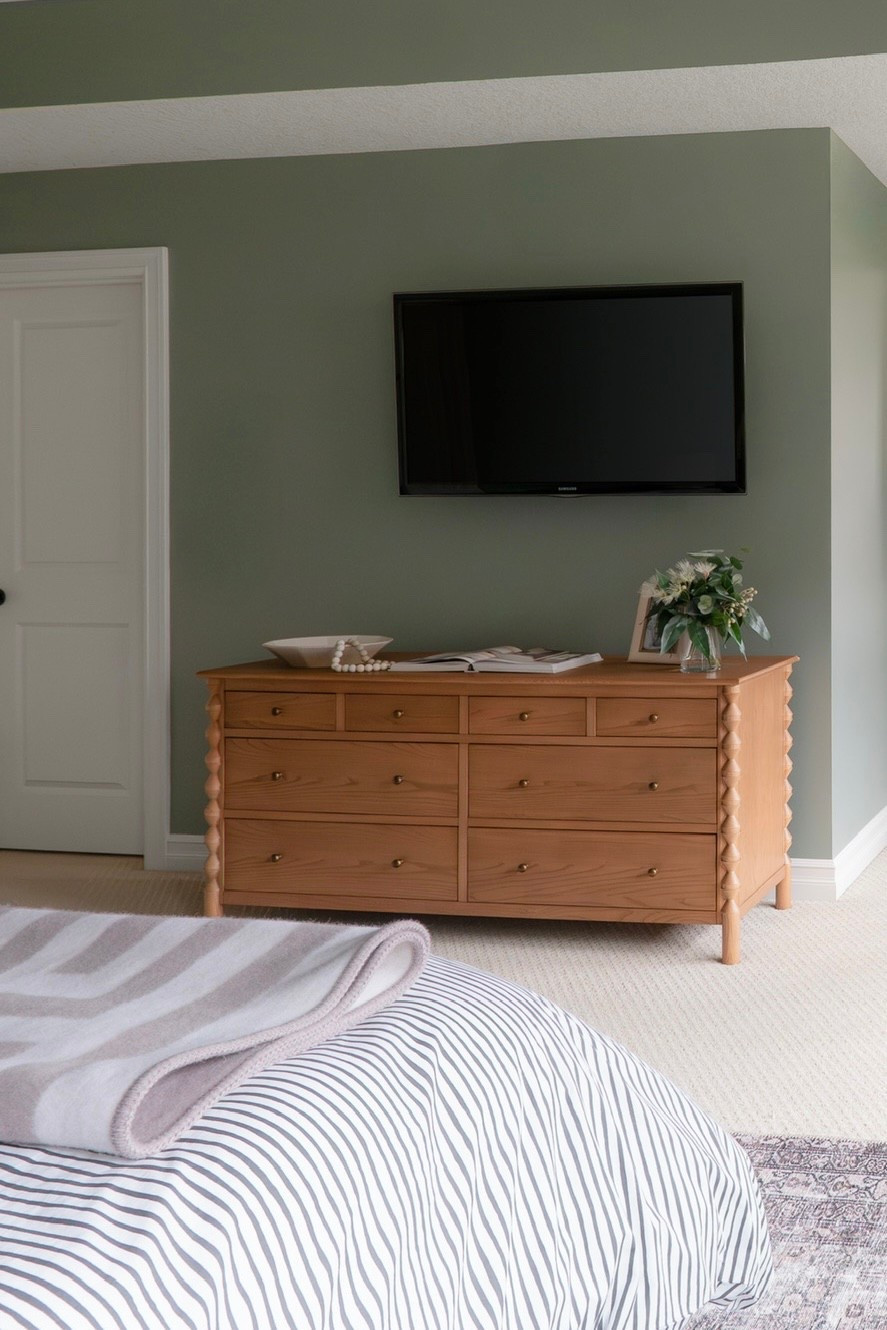 POV—you’re searching @Lulu and Georgia and find the most beautiful natural wood dressers for a primary bedroom. Turned leg detail with dark bronze hardware. As seen in our #northoaks interior design project. 🙌🏻

#LTKHome