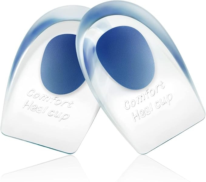 Heel Cups for Achilles Tendonitis & Plantar Fasciitis - 2 Pack Gel Shoe Inserts for Heel Pain Rel... | Amazon (US)