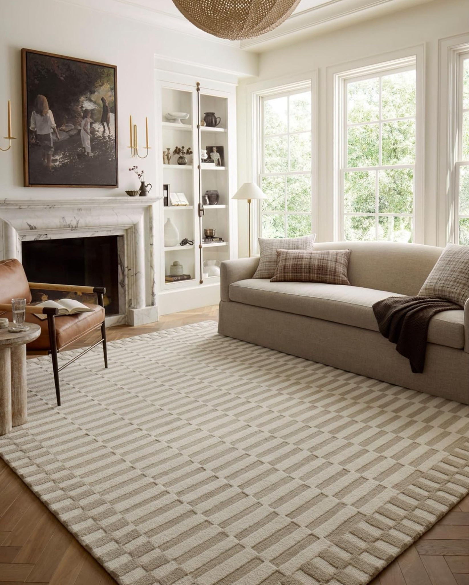 Giant, well-made rug. Neutral colors.