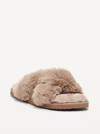 Faux-Fur Twist-Front Slippers for Women | Old Navy (US)