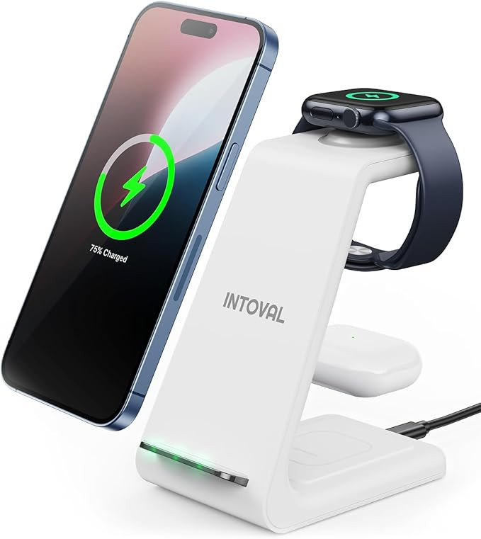 Intoval 3 in 1 Wireless Charging Station for iPhone and Apple Watch,Fast Wireless Charger Stand,C... | Amazon (US)