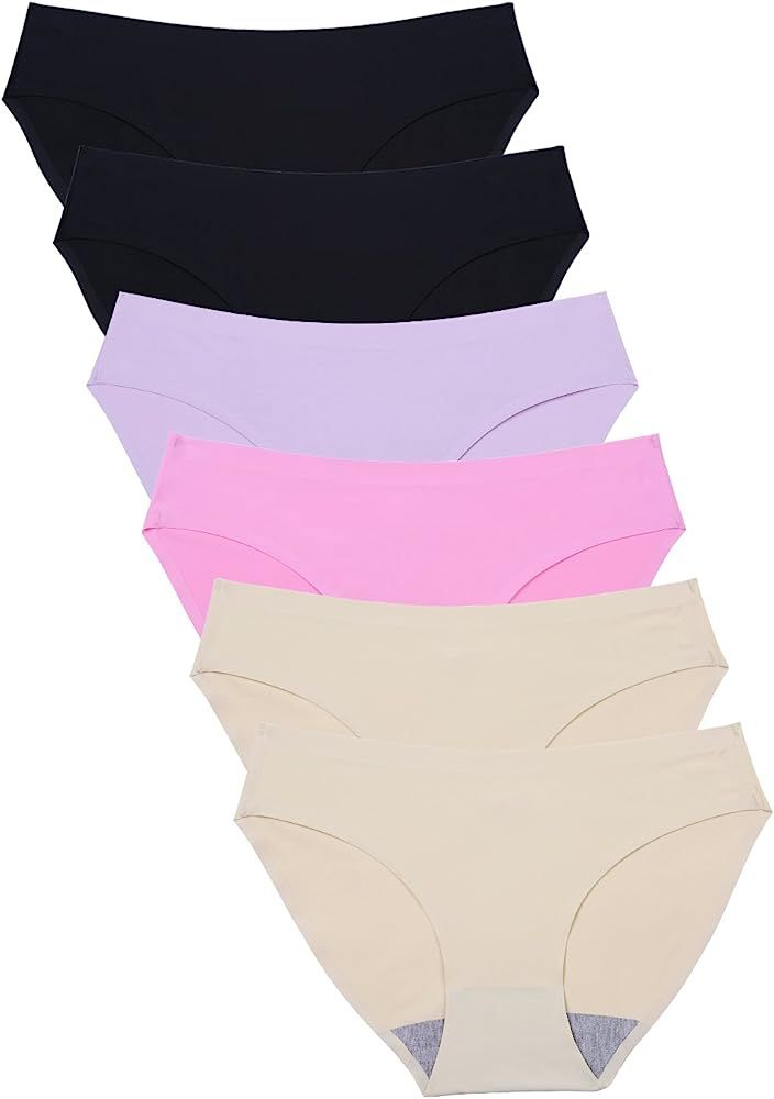 Wealurre Seamless Underwear Invisible Bikini No Show Nylon Spandex Women Panties | Amazon (US)