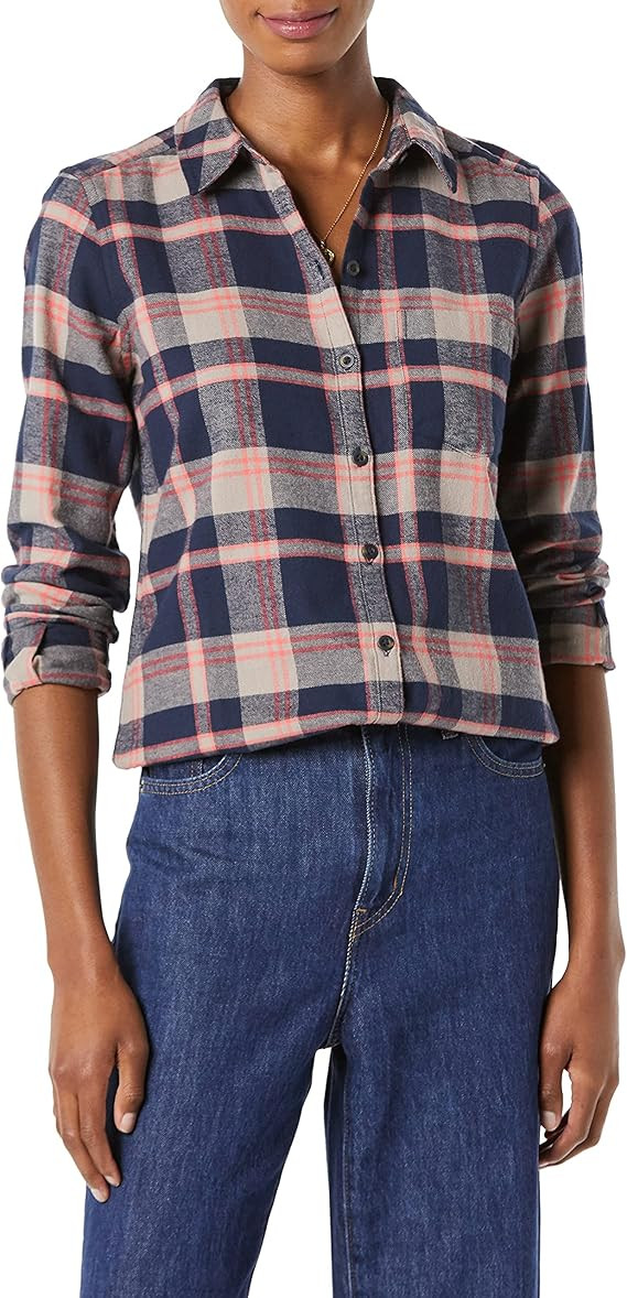 Goodthreads Women's Brushed Flannel Boyfriend Tunic | Amazon (US)