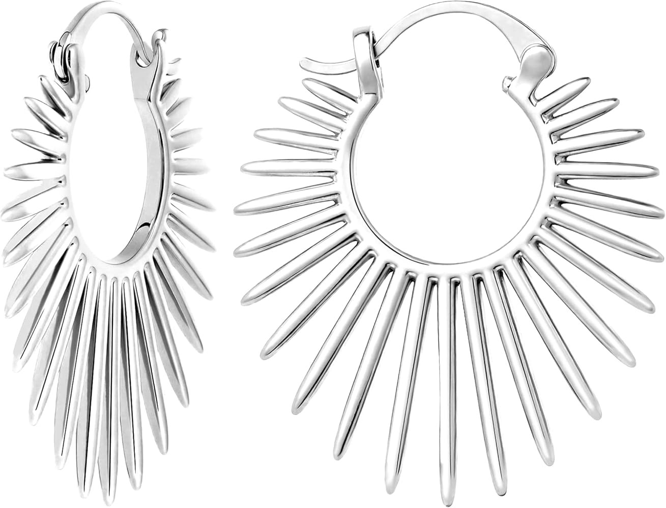 Statement Gold Earrings for Women - 18K Real Gold Plated Trendy Hoop Earrings Non Tarnish Hypoall... | Amazon (US)