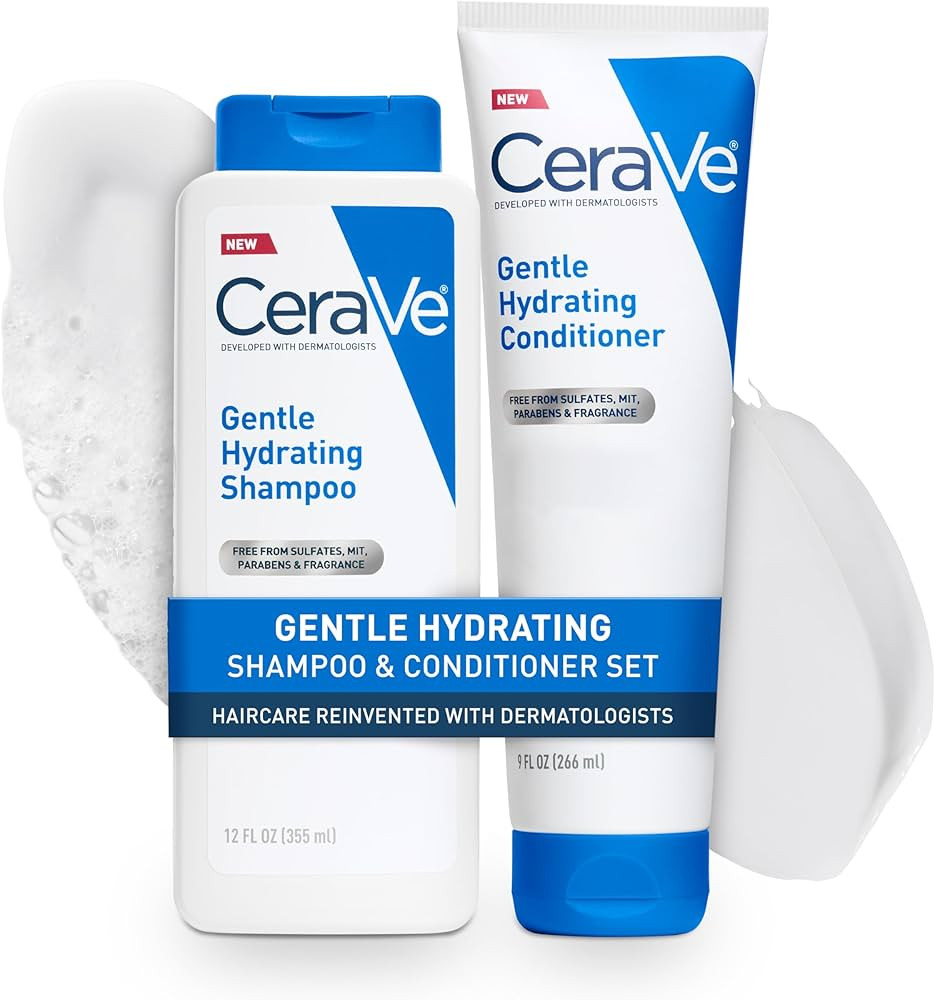 CeraVe Gentle Hydrating Shampoo and Conditioner Set, With Ceramides, Niacinamide & Hyaluronic Aci... | Amazon (US)