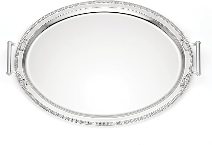 Reed & Barton Oval Silverplate Serving Tray with Handles | Amazon (US)