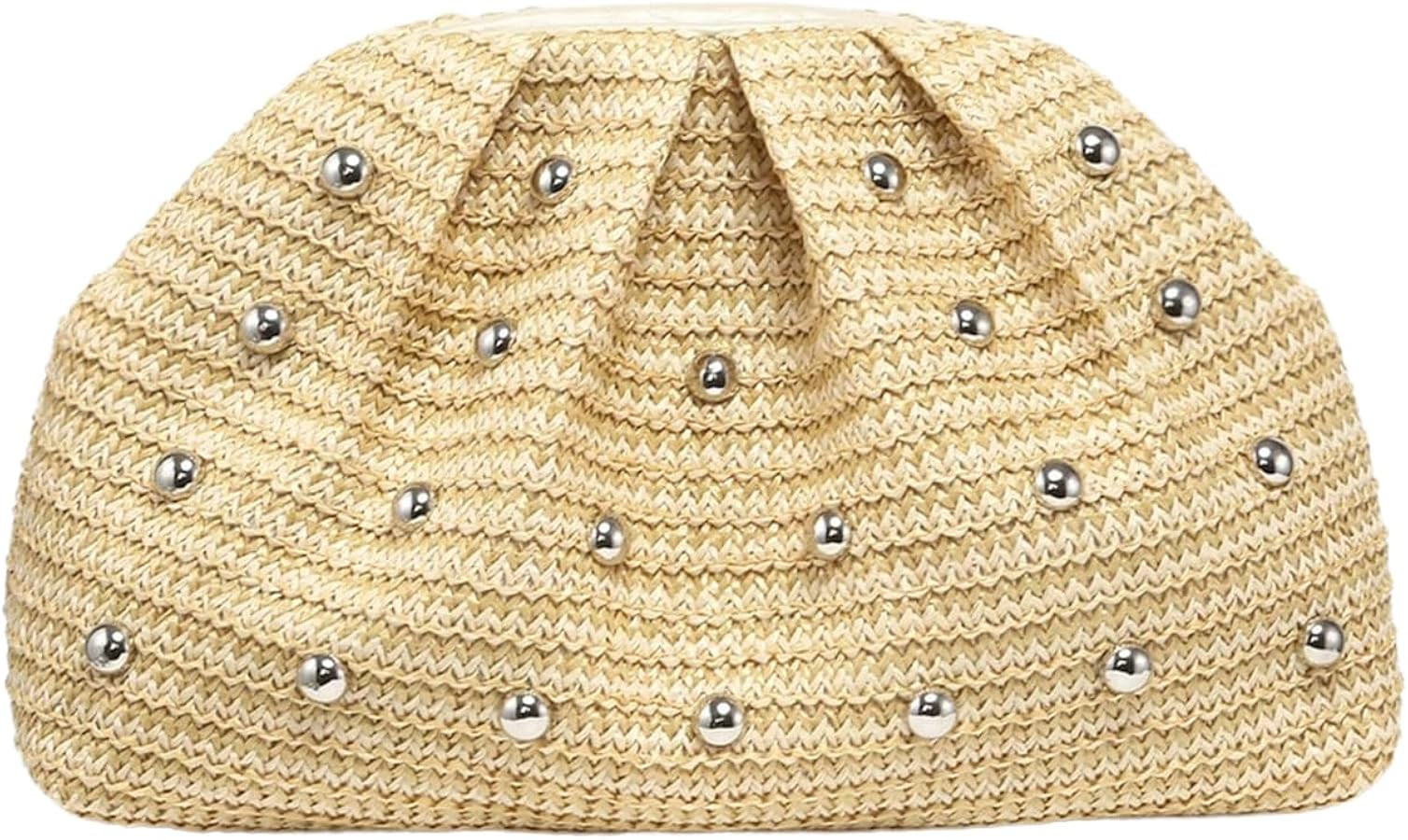 QWINEE Women's Elegant Studded Clutch Bag Magnet Ruched Bags Retro Vintage Evening Handbag | Amazon (US)