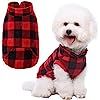 KOOLTAIL Plaid Dog Fleece Vest Clothes with Pocket Pet Winter Jacket for Cold Days Red | Amazon (US)