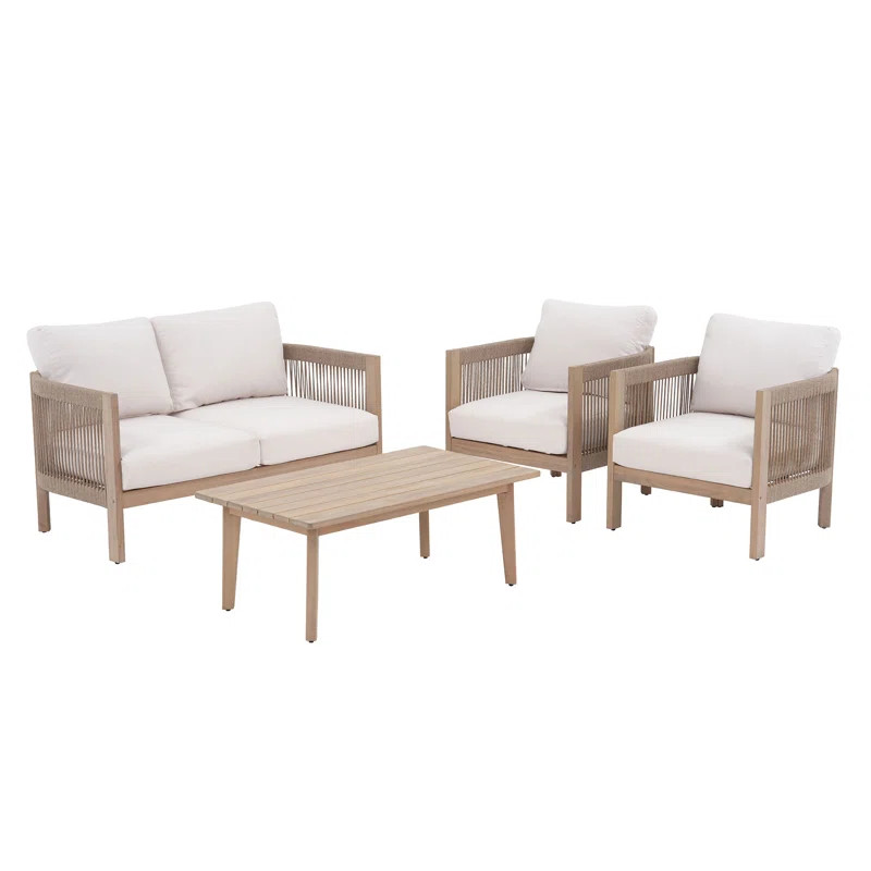 4 - Person Outdoor Seating Group With Cushions | Wayfair North America
