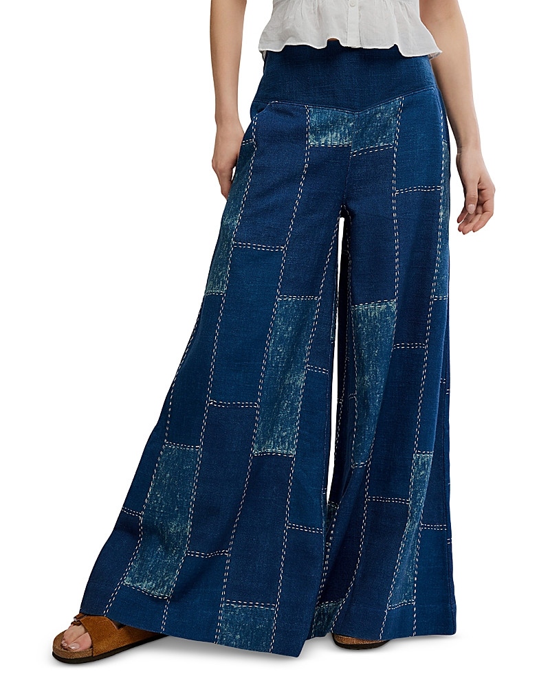 Free People Patches Wide Leg Flare Jeans in Indigo Patch | Bloomingdale's (US)