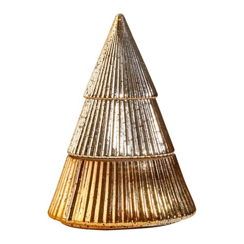 SYFURNIX Christmas Tree Candle Scented Rose Scented Candle Soy Wax Aromatherapy Candle for Holiday Christmas Table Decoration Gift for Women 8oz Gold | Amazon (US)