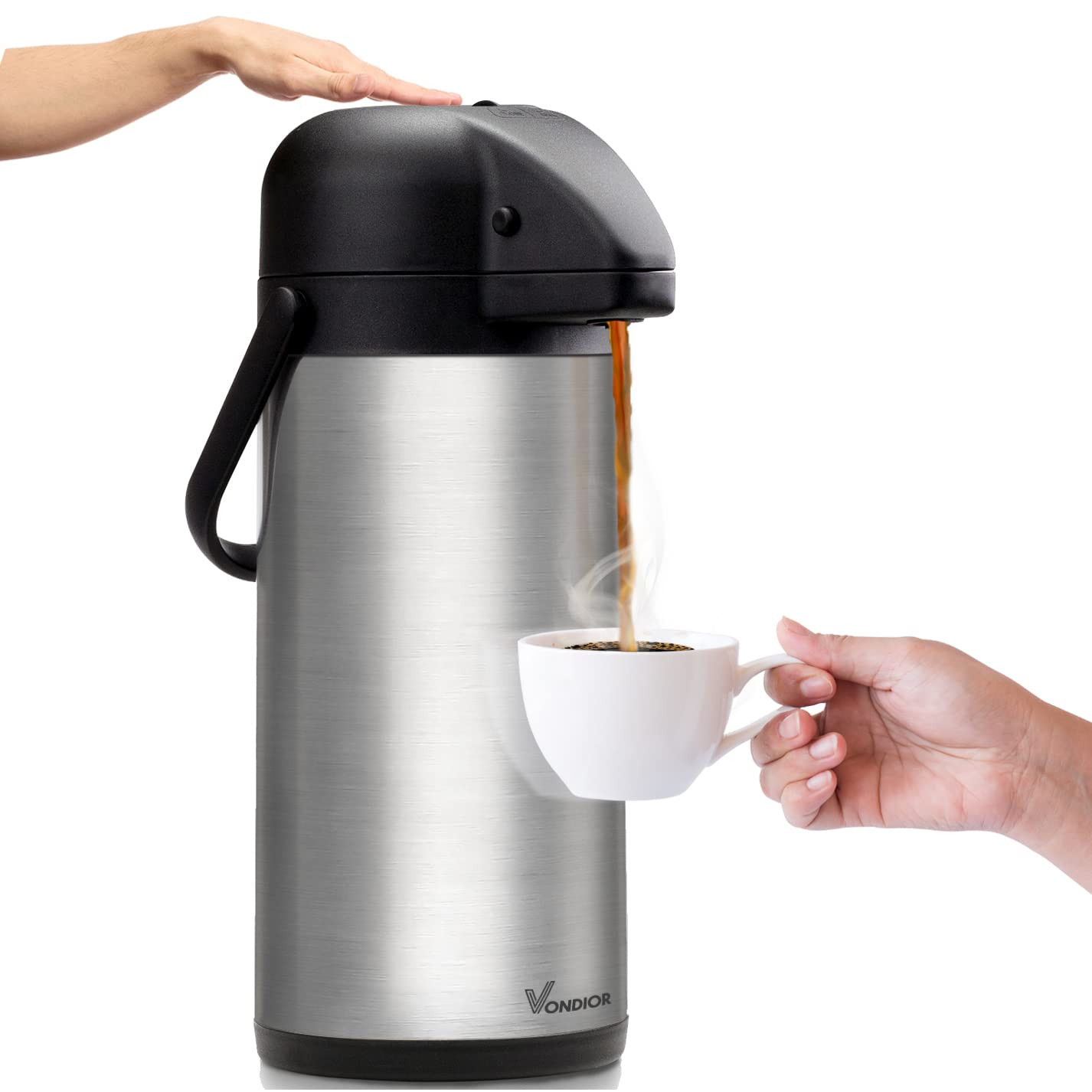 Coffee Carafe for Keeping Hot - 102oz/3L Airpot Coffee Dispenser with Pump - Insulated Stainless ... | Amazon (US)