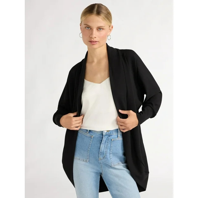 Scoop Women’s Ultimate ScubaKnit Cardigan, Sizes XS-XXL | Walmart (US)