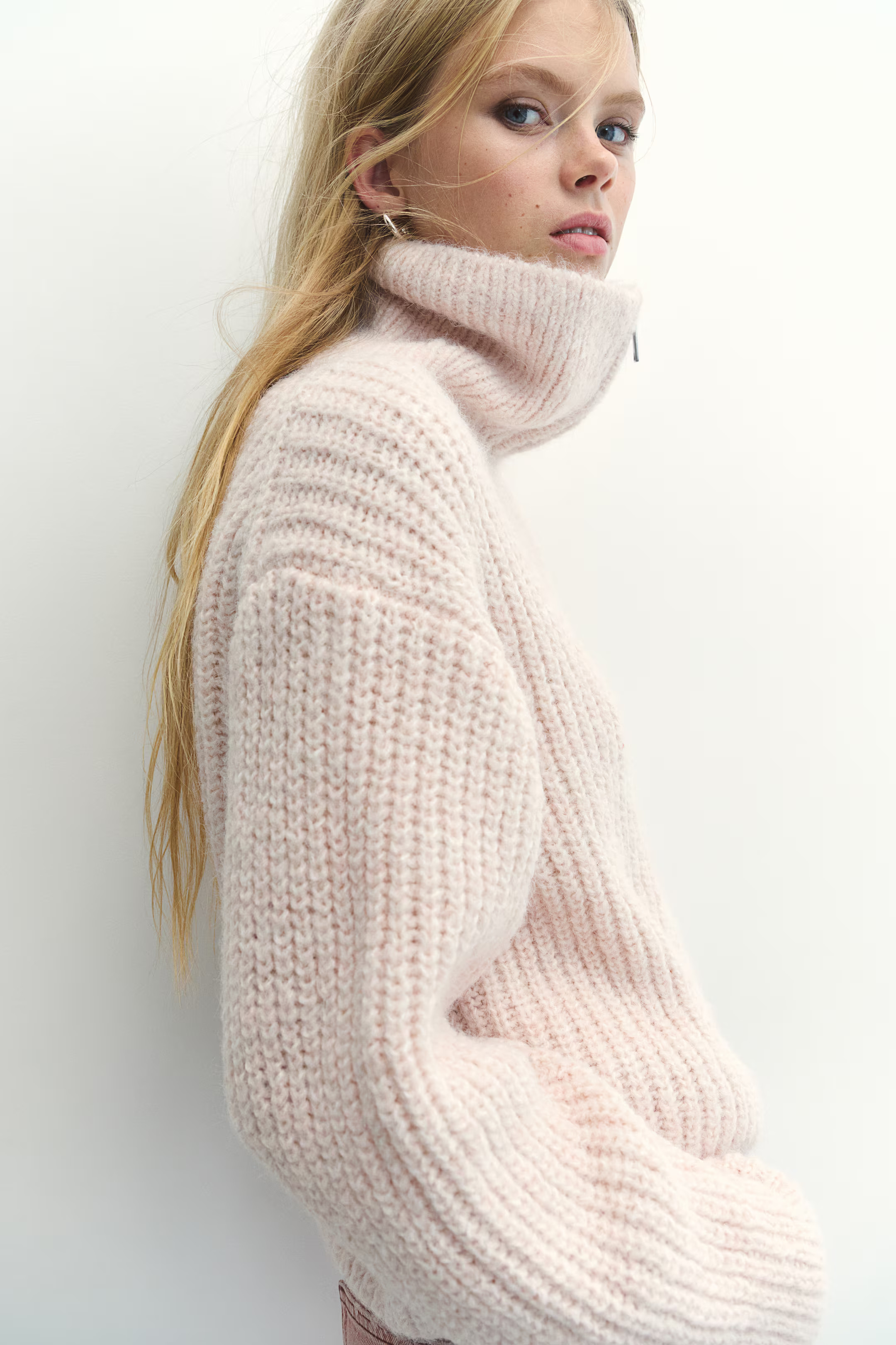 Zip-through rib-knit cardigan - Light dusty pink - Ladies | H&M GB | H&M (UK, MY, IN, SG, PH, TW, HK)