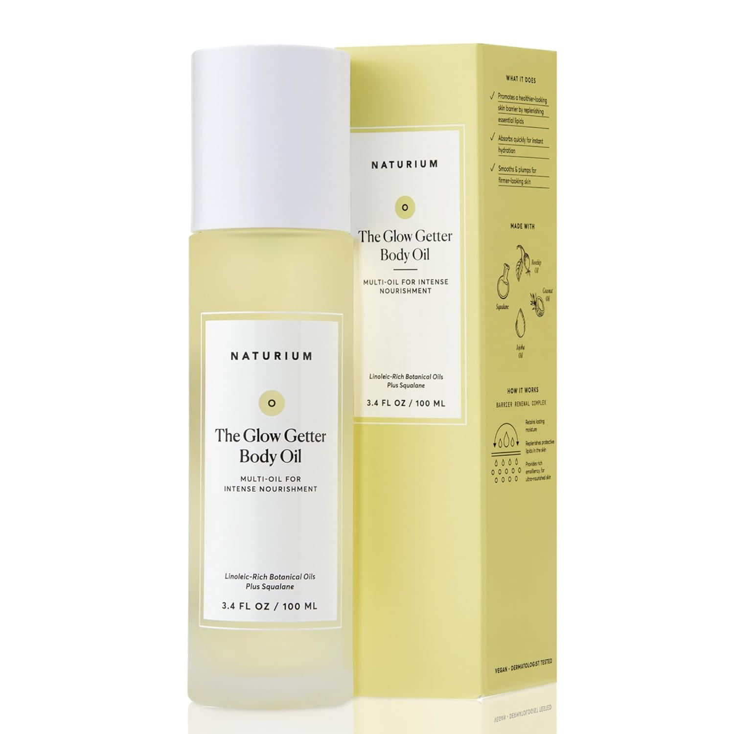 Naturium The Glow Getter Body Oil, Multi-Oil for Intense Nourishment, Hydrating & Moisturizing Formula, Vegan & Cruelty-Free, 3.4 oz | Amazon (US)