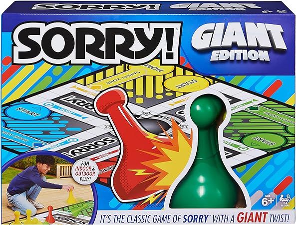 Giant SORRY! Classic Family Board Game Indoor Outdoor Retro Party Activity Summer Toy with Oversi... | Amazon (US)