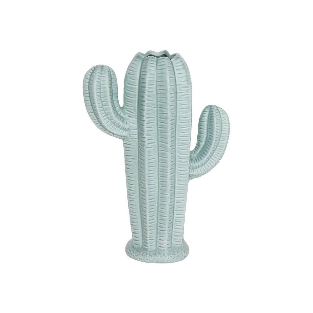 Stoneware Cactus Vase (9.5"") - Matte Aqua Glaze - 3R Studios, Brown | Target