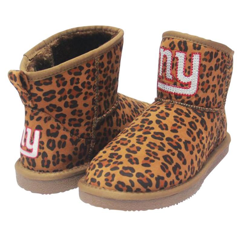 Officially Licensed NFL Women's Leopard-Print Bling Boot by Love Cuce - Giants - 20060195 | HSN | HSN