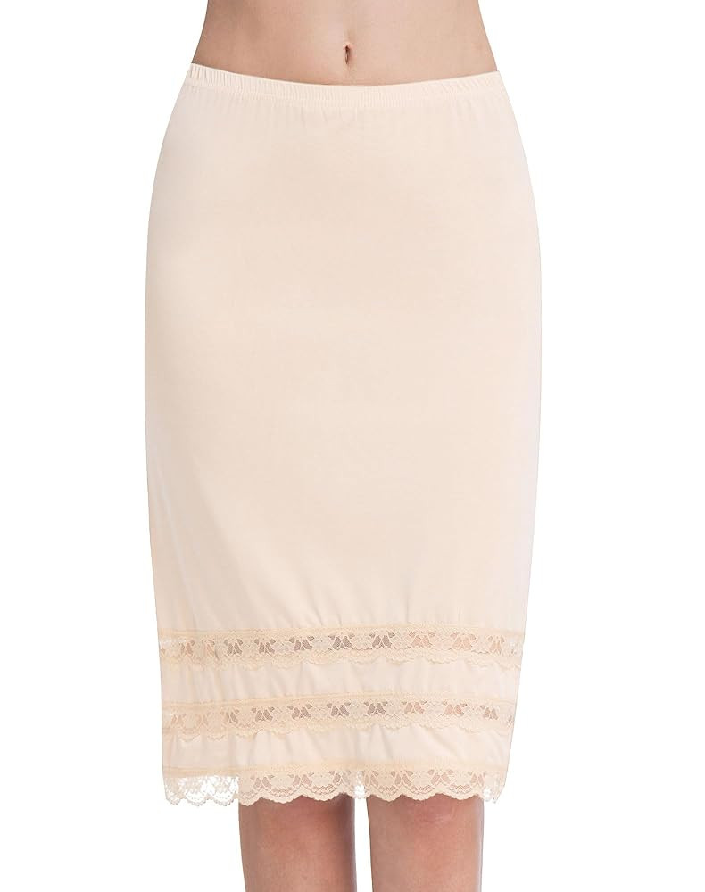 MANCYFIT Half Slips for Women Underskirt Dress Extender Lace Trim Knee Length Midi Skirt 19-26" L... | Amazon (US)