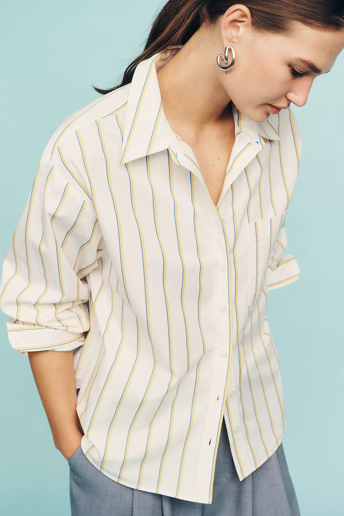 Maeve Shrunken Bennet Buttondown Shirt | Anthropologie (US)