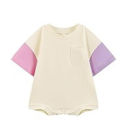Bafeicao Baby Boy Girl Bubble Romper Color Block Short Sleeve T Shirt Newborn Summer Bodysuit | Amazon (US)