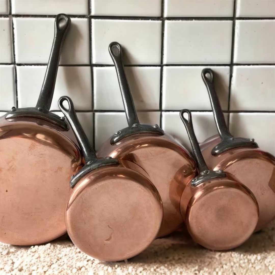 Copper Pans Set of 5 Vintage Moroccan Copper Lightweight - Etsy | Etsy (US)