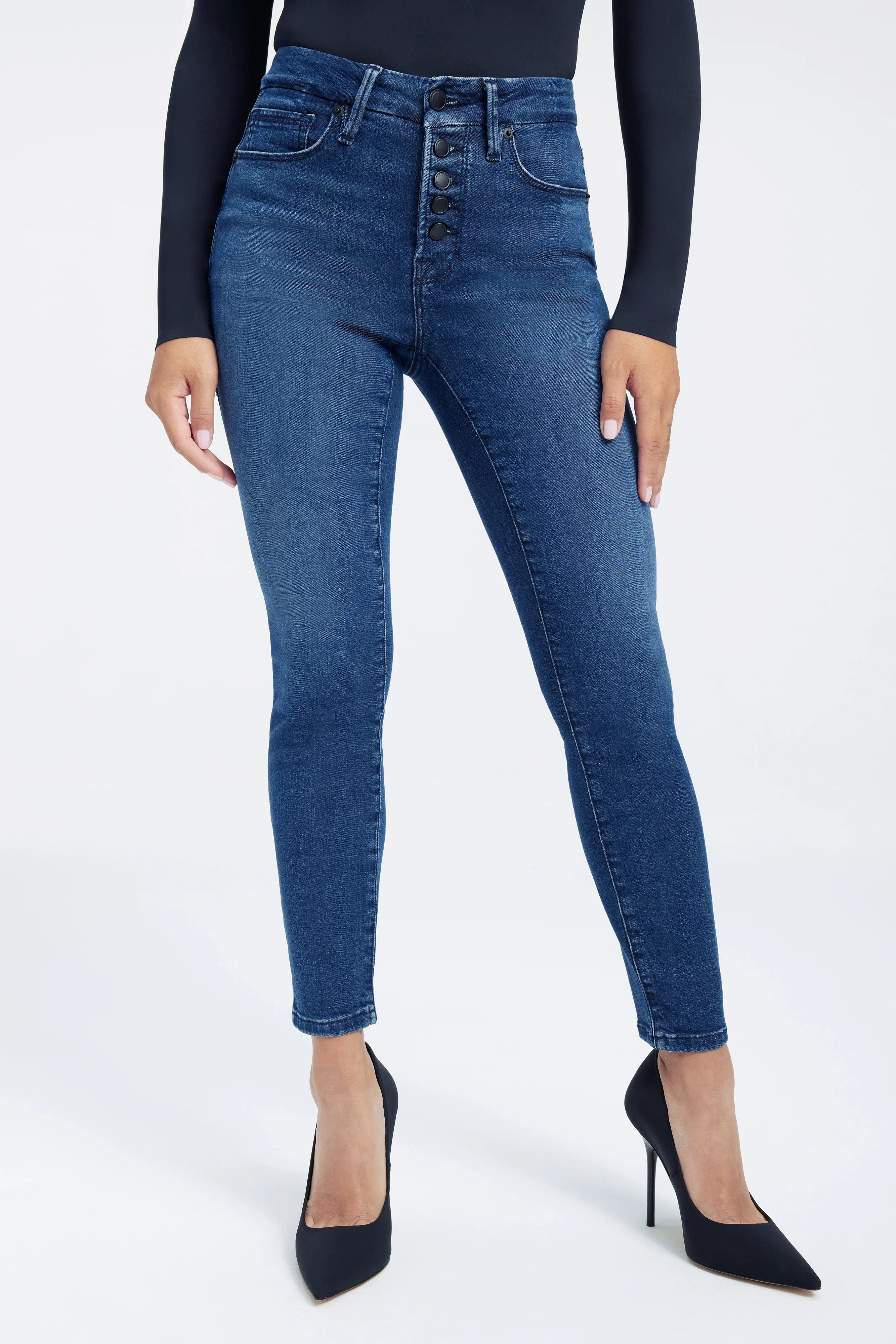 GOOD PETITE SKINNY JEANS | INDIGO241 | Good American