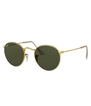 Ray-Ban Unisex RB3447 47mm Round Gold Framed Sunglasses - Gold Green | Dillard's