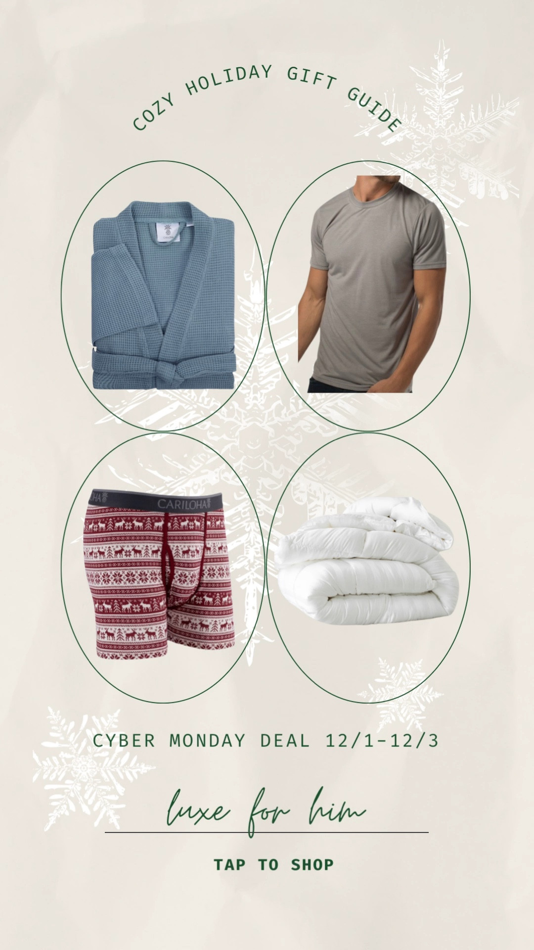 Luxe and comfy gifts for him!! So many great cozy gifts from @cariloha for everyone. Premium comfort on major sale 40% for cyber Monday deal!!!! Use code NICKIE40 until the end of the year!!

#LTKHoliday #LTKGiftGuide #LTKSeasonal