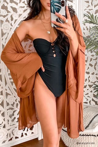 Crepe Swim Cover-Up Kimono | Forever 21 (US)