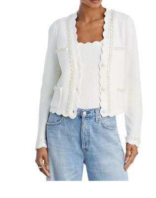 MEDIUM NWT House of Harlow 1960 Embellished Faux Pearl Cardigan  | eBay | eBay US