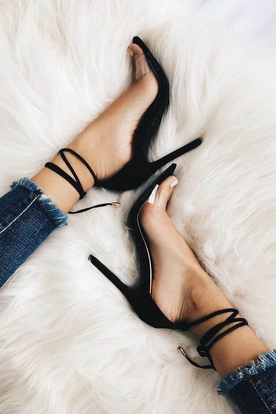 Ledah Black Suede Lace-Up Heels | Lulus (US)