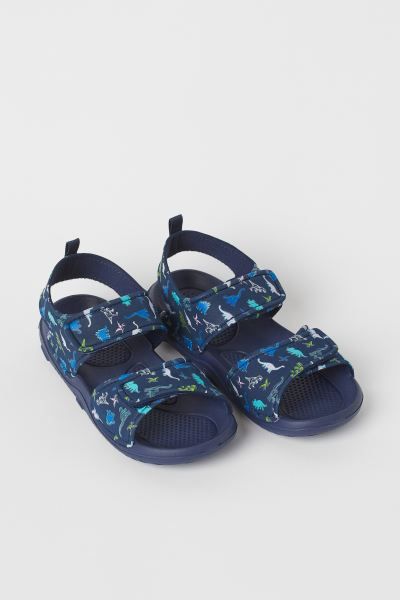 Lightweight sandals with a printed pattern. Foot and ankle strap, both with adjustable hook-loop ... | H&M (US + CA)