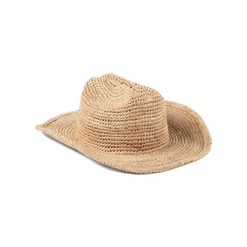 Lack of Color Raffia Cowboy Hat – Hand-Crocheted Straw Cowboy Hat for Women, Structured Cattleman Crown with Flicked Brim, Natural Raffia Finish, Size Medium | Amazon (US)