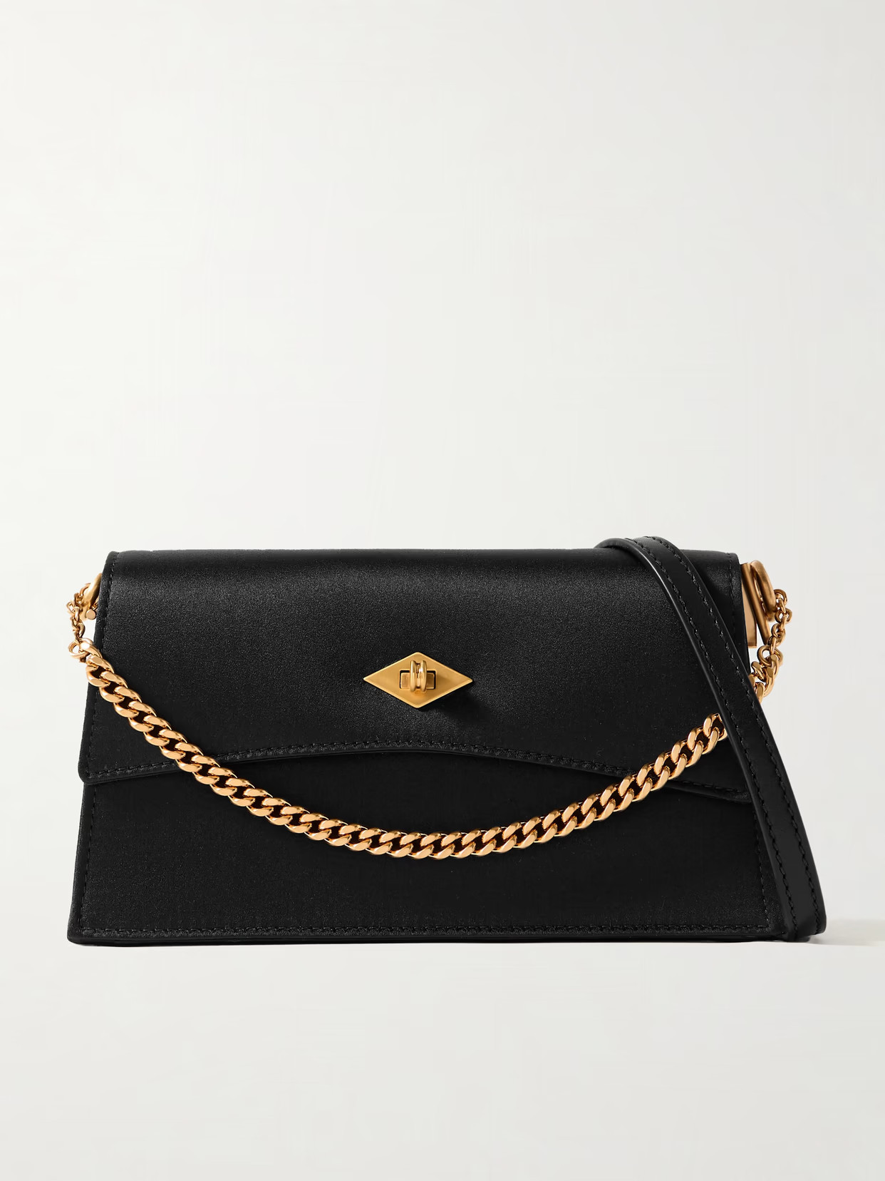 Métier - Roma Silk-satin Shoulder Bag - Black | NET-A-PORTER (US)
