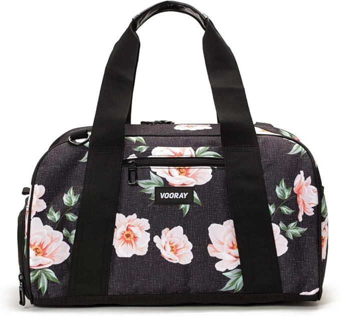 Vooray Burner Gym Duffel, Small Gym Bag with Shoe Pocket, 16" Compact Duffel Bag (Rose Black) | Amazon (US)