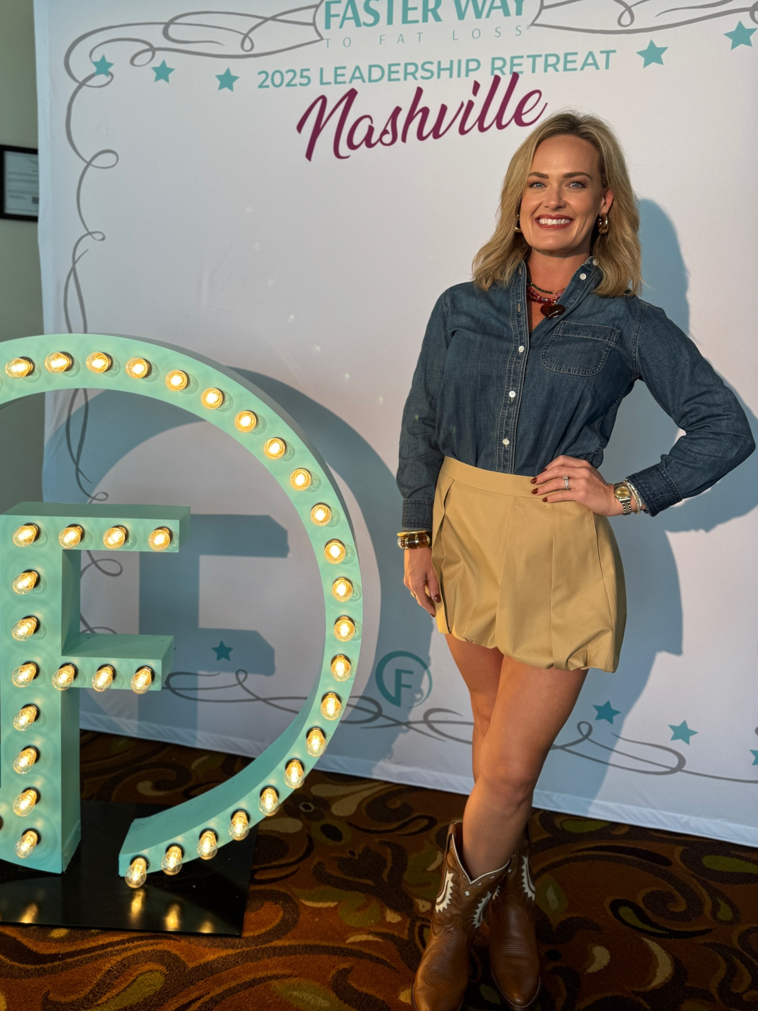 Love this little bubble skort! It’s under $100 and I feel like I’ll get so much wear out of it. 

This denim shirt is “tuckable” and a staple piece for your fall wardrobe. 

Size down in skirt. I’m in an XS skirt and shirt. 

Take your smaller size in boots. I’m an 8 1/2 in tennis shoes but an 8 in these. 

Western outfit. Trending for fall. 

#LTKstyletip #LTKfindsunder100