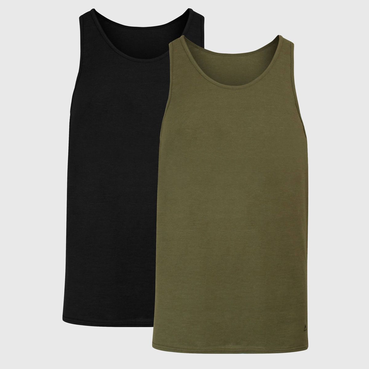 Hanes Premium Men's Explorer Tank Top Undershirt 2pk - Heathered Olive Green/Black | Target