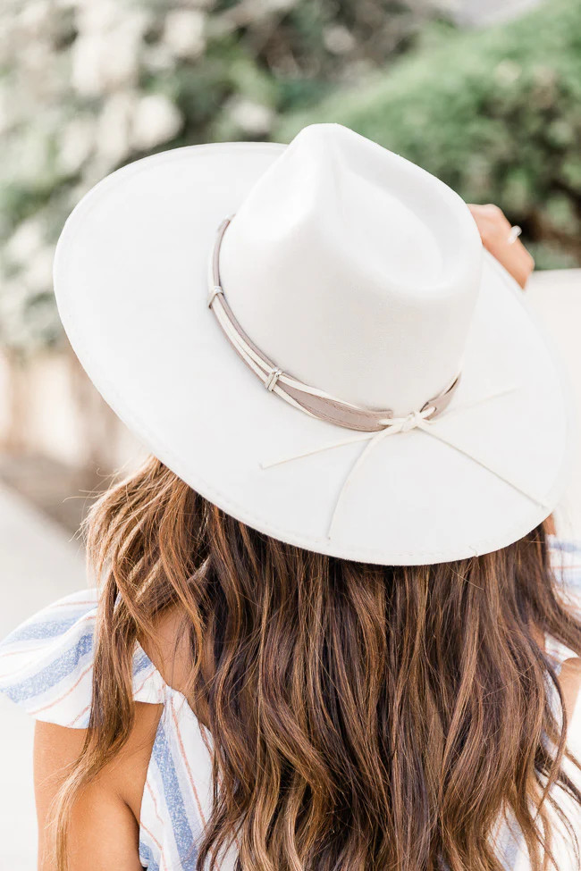 Excited For You Ivory Wide Brim Fedora Hat | The Pink Lily Boutique