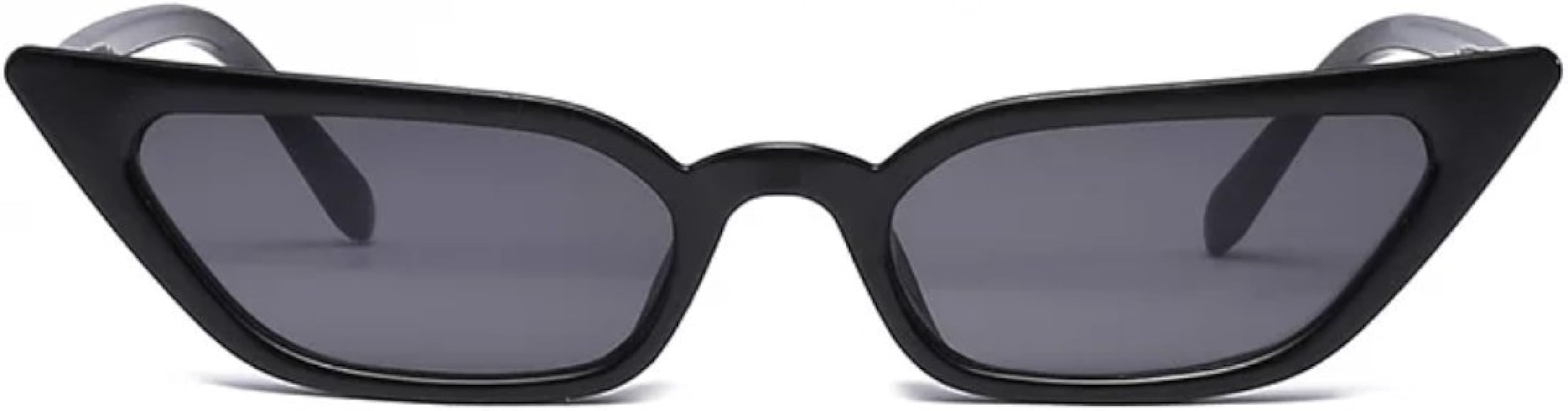 W&Y YING Small Cat Eye Sunglasses for Men and Women Skinny Retro Frame Y2K Shades Trendy Fun Fash... | Amazon (US)