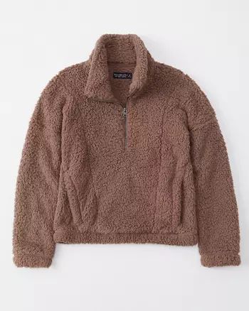 Half-Zip Sherpa Fleece Sweatshirt | Abercrombie & Fitch US & UK