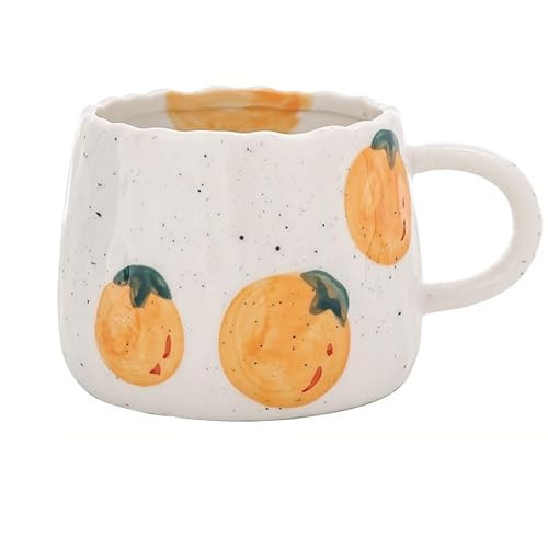 UPSYTIO Coffee Mug 12oz Summer Cute Ceramic Cup with Handpainted Fruit Pattern, Lemon Tea Cup Gift for Coffee Lover, Birthday Gift for Latte Milk | Amazon (US)