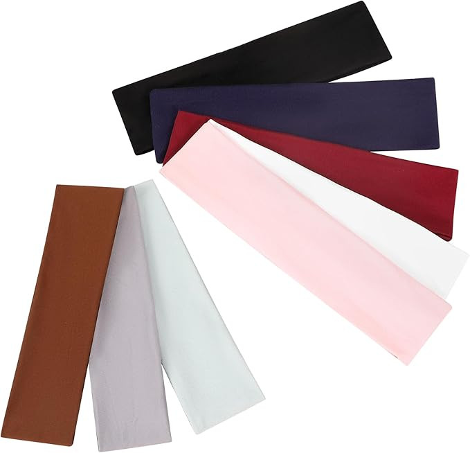 8 Pack Sport Headbands for Women, Elastic Soft Fabric Non-Slip Hair Bands Hair Warp for Daily Wor... | Amazon (US)